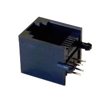 MODULAR JACK THT R/A 6P4C (RJ11,RJ14) BLACK - L-KLS12-124-6P4C-W/O-1-1