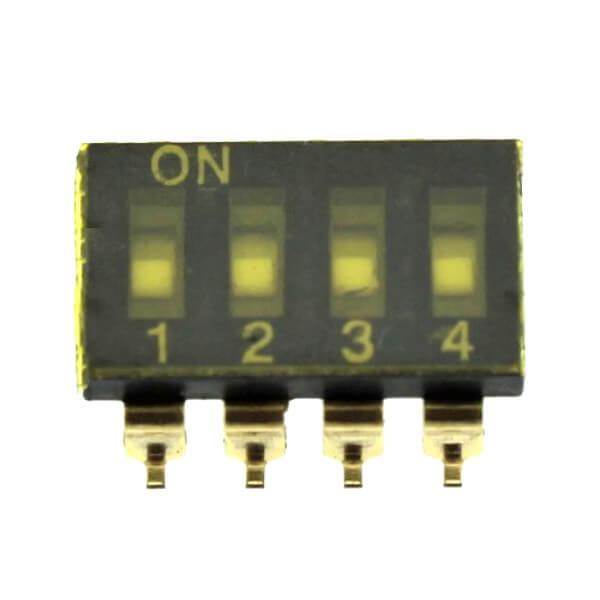 SWITCH DIP 4 Pos. SPST 25mA 24VDC SMT V/T