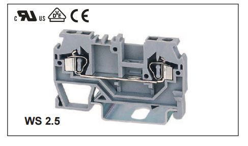 CONN.TERM.BLK FEED THRU 10MM 1P GRAY - WS2.5-01P-11-00AH