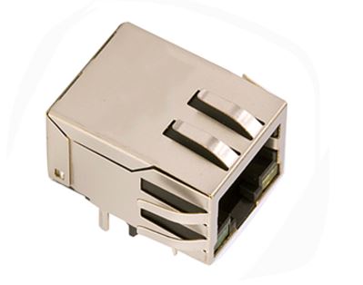 MODULAR JACK THT R/A 8P8C (RJ45,Ethernet Green-Yel - L-KLS12-TL091-1X1-G/Y-03