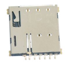 CONNECTOR HOLDER SIM CARD (6+1) PUSH-PUSH TYPE - L-KLS1-SIM-066-(6+1)P-H1