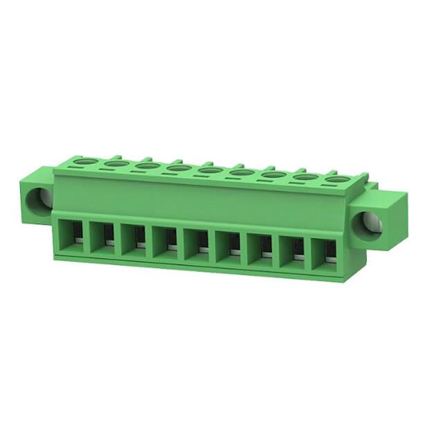 TERM.BLK.3.50MM 9P FEMALE 90C GREEN SCREW MOUNT - 15EDGKM-3.5-09P-14-00AH