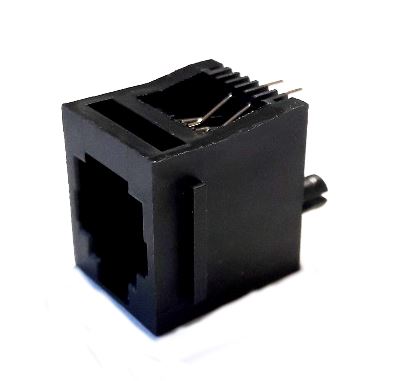 MODULAR JACK THT V/T 6P4C (RJ11,RJ14) BLACK - L-KLS12-154-6P4C-W-S-1-0