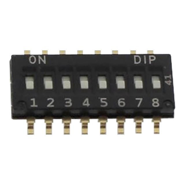 SWITCH DIP 8 Pos. SPST 25mA 24VDC SMT V/T - DHN-08F-V