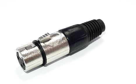 CONNECTOR XLR PLUG STRAIGHT 3 PIN FEMALE BLACK - KLS1-XLR-P11-03-F-B