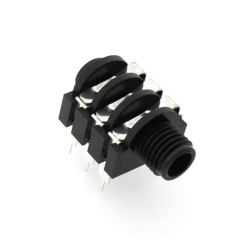 CONNECTOR STEREO JACK THT R/A WITH NUT 6.3MM