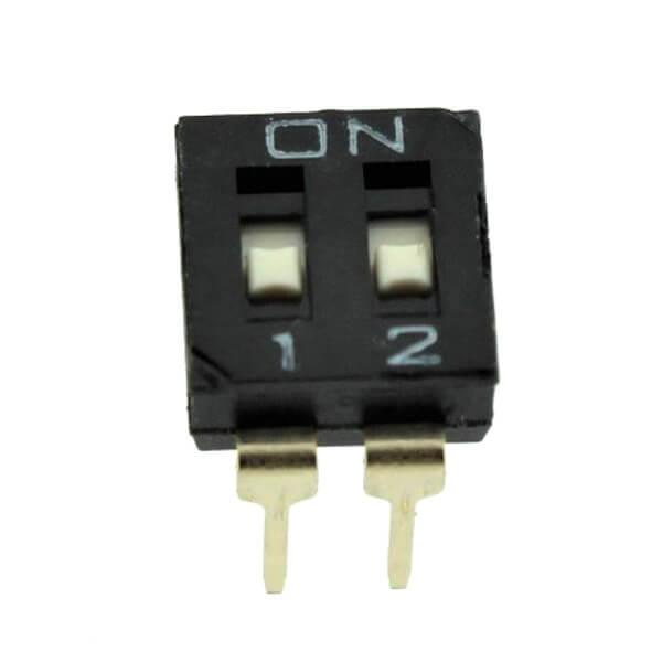 SWITCH DIP 2 Pos. SPST 25mA 24VDC THT V/T