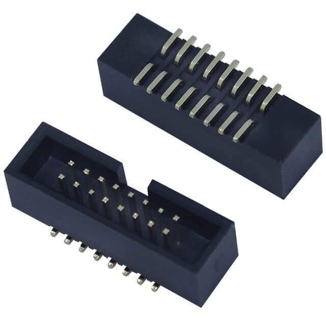 BOX HEADER 16PIN(2x8) 1.27MM SMT V/T MALE BLACK - L-KLS1-202C-16-T-B