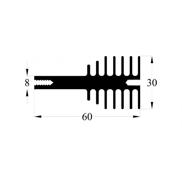 ALÜMİNYUM SOĞUTUCU H=30MM G=60MM L=105MM