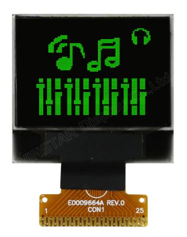 OLED COG 96X64 GREEN 0.95" - WEO009664AGPP3N00000