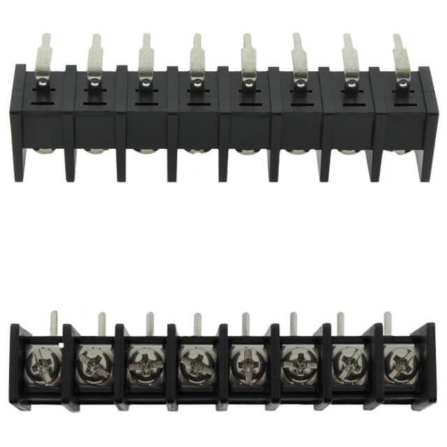 TERM.BLK.10MM 8PIN 90C BARRIER BLACK