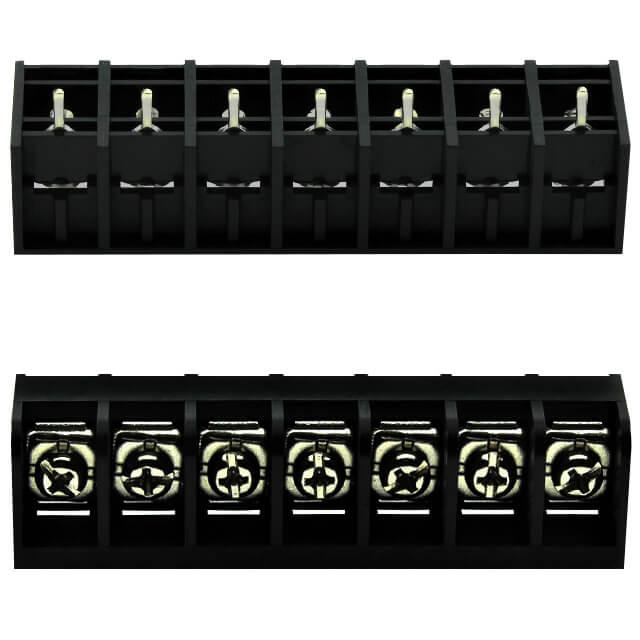 TERM.BLK.11.11MM 7P 180C BARRIER BLOCKS BLACK - DG66S-B-07P-13-00AH