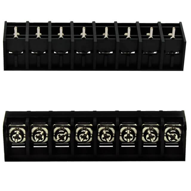 TERM.BLK.11.11MM 8P 180C BARRIER BLOCKS BLACK - DG66S-B-08P-13-00AH