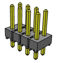 CONNECTOR 2.54MM 2X4 PIN HEADER - HTSW-104-07-G-D