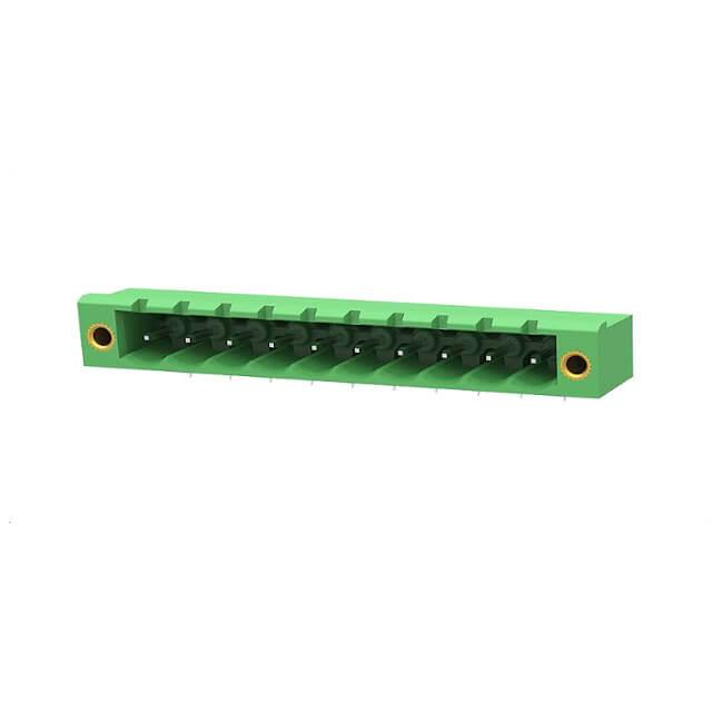 TERM.BLK.5.08MM 10P MALE 90C GREEN SCREW MOUNT - 2EDGRM-5.08-10P-14-100AH