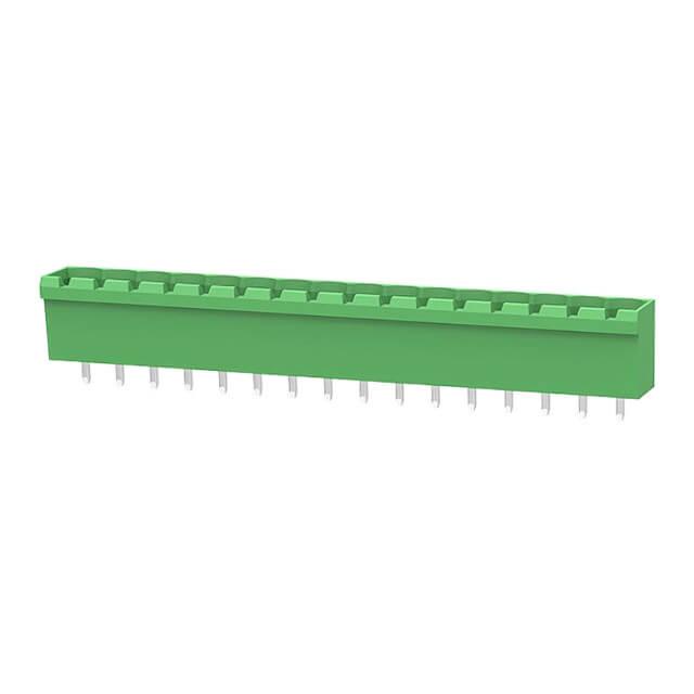 TERM.BLK.5.08MM 16P 180C MALE GREEN CLOSED LONG PI - 2EDGVC-5.08-16P-14-190AH