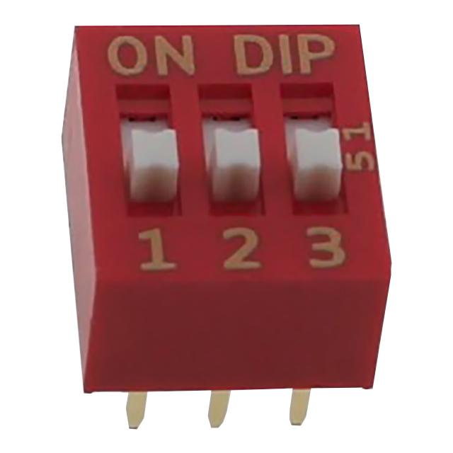 SWITCH DIP 3 Pos. SPST 25mA 24VDC THT V/T - NDS-03V