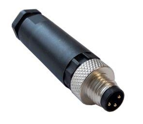 CONNECTOR MICRO JACK M8 3PIN MALE ASSEMBLY TYPE