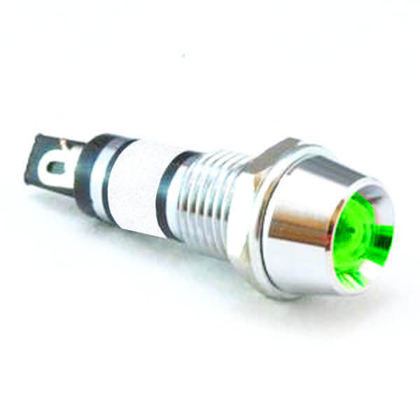 INDICATOR LED W/RESISTOR 12V M8 GREEN LAMP - L-KLS9-IL-M8-03A-12VG