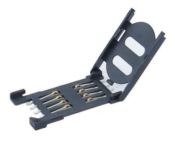 CONN.SIM CARD PLASTIC HINGE TYPE 8PIN W/PEG - 115B-BAA0-R01