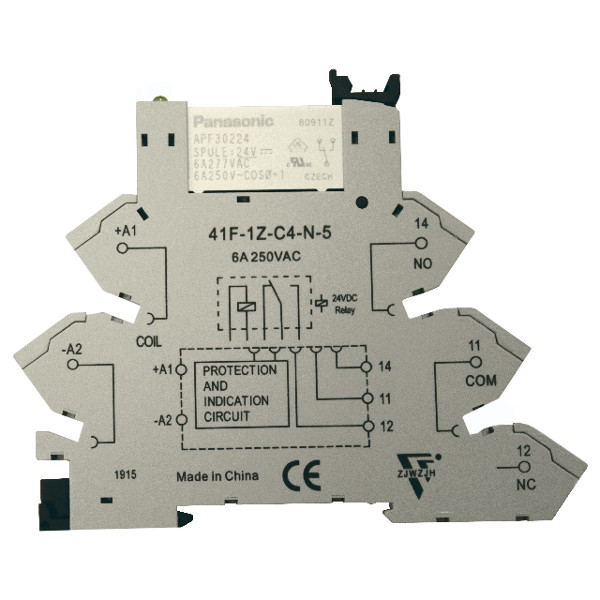 RELAY 6A 24V 1PNC WITH SPRING SOCKET (41F-1Z-C4) - APF30224+YYS