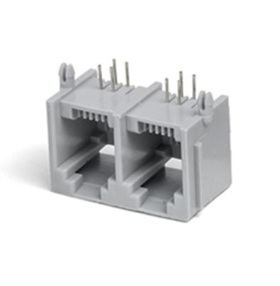 MODULAR JACK THT R/A 6P6C (R11,RJ12,RJ14,RJ25) - L-KLS12-127-6P6C-1X2-W/O