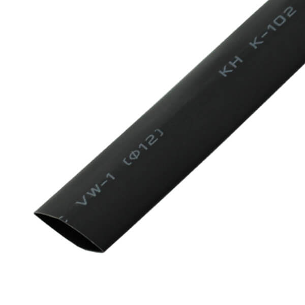 HEAT SHRINK 12mm BLACK (MAKARON) 2:1 W/O UL - L-KLS8-01140-HT-12