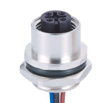 CONN.MICRO JACK M12 4P IP67 FEMALE REAR LOCK