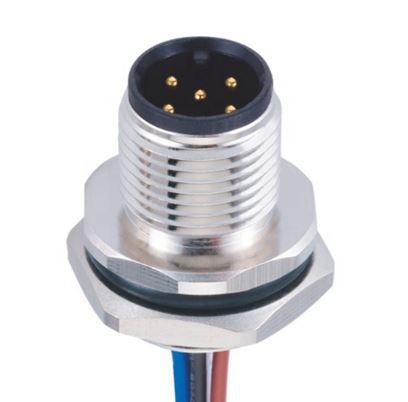 CONN.MICRO JACK M12 4P IP67 MALE REAR LOCK