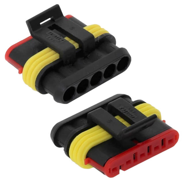 CONNECTOR 5P 6MM FEMALE BLACK AUTOMOTIVE - CKK7051-1.5-21B