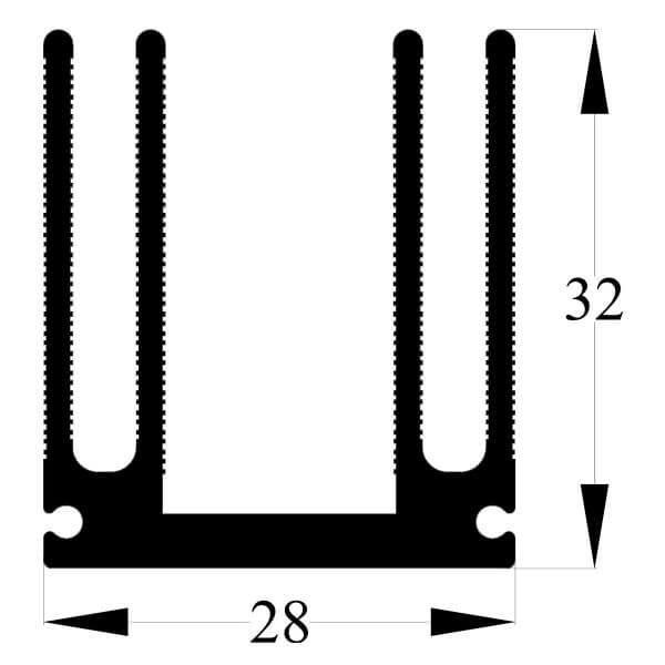 ALÜMİNYUM SOĞUTUCU H=32MM G=28MM L=30MM