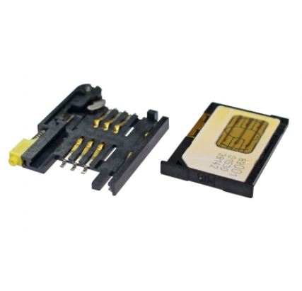 CONN.SIM CARD WITH SWITCH 6PIN WITH TRAY 115-00004 - 115T-AAA1