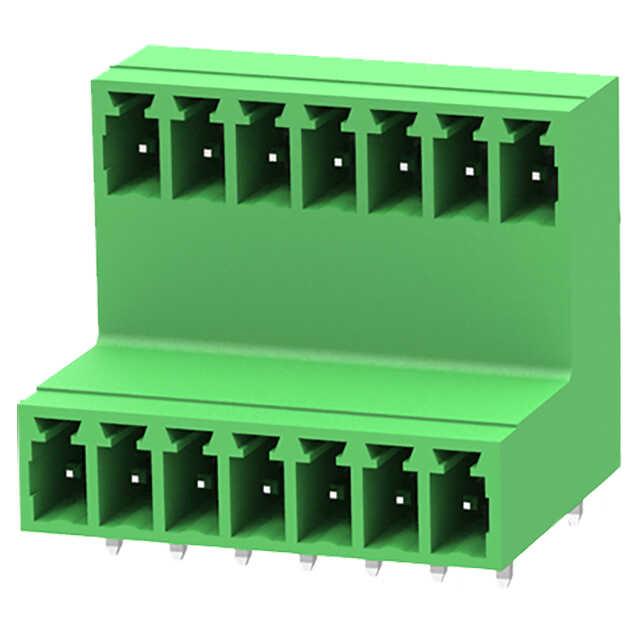 TERM.BLK.3.81MM 14P 90C MALE GREEN DOUBLE ROW
