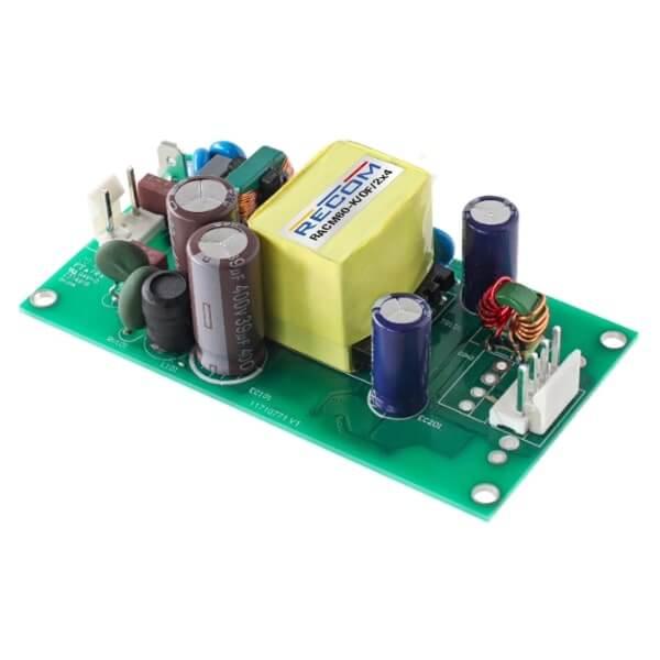 AC/DC CONV 60W 80-264VAC 12VDC 5A Open Frame