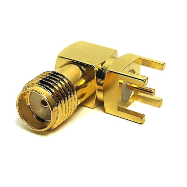 CONNECTOR SMA JACK 5PIN THT R/A 50M 7x7-15.1 - L-KLS1-SMA-KWE-7X7-15.1