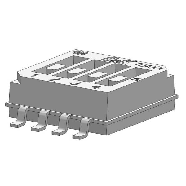 SWITCH DIP 4 Pos. SPST 25mA 24VDC SMT V/T - TDA04H0SB1