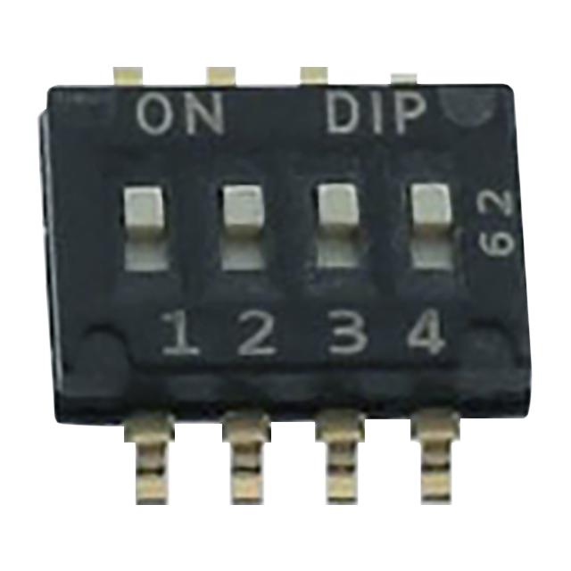 SWITCH DIP 4 Pos. SPST 25mA 24VDC SMT V/T - DHN-04-V