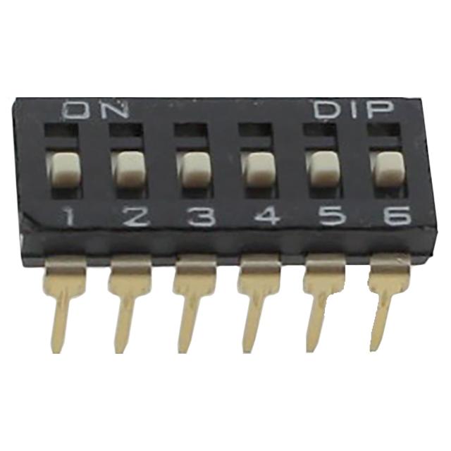 SWITCH DIP 6 Pos. SPST 25mA 24VDC THT V/T - NDI-06H-V