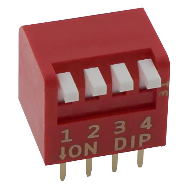 SWITCH DIP 4 Pos. SPST 25mA 24VDC THT V/T - NDPL-04V