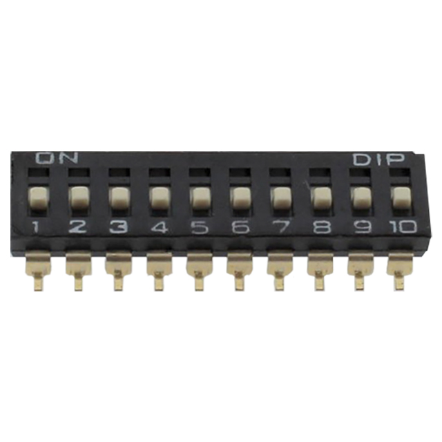 SWITCH DIP 10 Pos. SPST 25mA 24VDC SMT V/T - DM-10-V-T/R