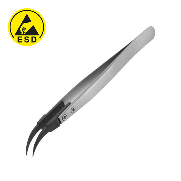 CIMBIZ ESD İNCE UÇLU 0.6MM 130MM KAVİSLİ TİP - PTZ-43 TWEEZER