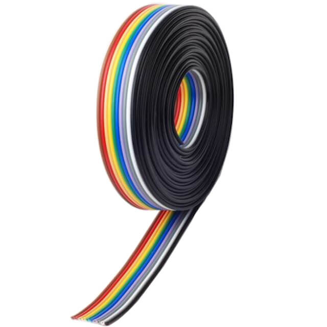 CABLE FLAT 30PIN 1.27mm 28AWG MULTICOLOR 1mt - L-KLS17-127-RFC-30-1