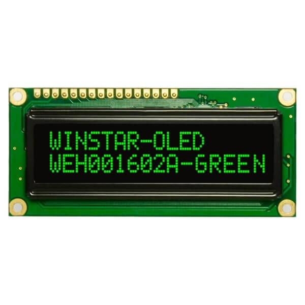 OLED CHARACTER 16X2 GREEN 2.29"