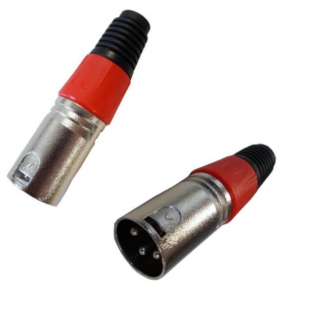 CONNECTOR MICRO JACK 3PIN MALE METAL RED