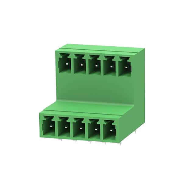 TERM.BLK.3.81mm 12P 90C MALE GREEN DOUBLE ROW