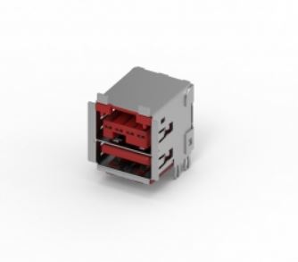 POWERED USB RECEPTACLE 24V RED - 218B-24G01