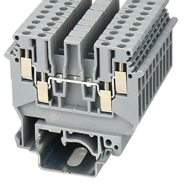 DIN RAIL T.B.2.5mm² SCREW BLACK 2IN2OUT - PCDK2.5-01P-13-00AH