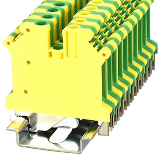 DIN RAIL T.B.4mm² SCREW GREEN-YELLOW - PC4-PE-01P-1Y-00AH