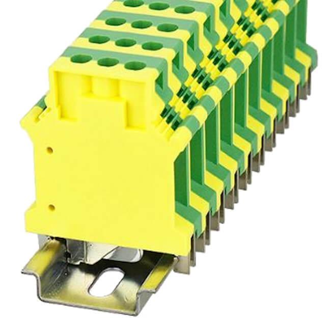 DIN RAIL T.B.16mm² SCREW GREEN-YELLOW - PC16-PE-01P-1Y-00AH