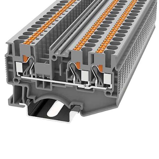 DIN RAIL T.B.4mm² PUSH-IN YELLOW 1IN2OUT - DS4-TW-01P-18-00AH